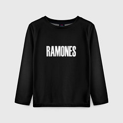 Лонгслив детский Ramones white logo, цвет: 3D-принт