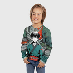 Лонгслив детский Юный послушник каратист анимешный, цвет: 3D-принт — фото 2