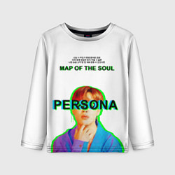 Лонгслив детский BTS Jimin Persona - кто я иероглифами, цвет: 3D-принт