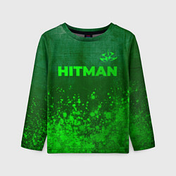 Лонгслив детский Hitman - green gradient посередине, цвет: 3D-принт