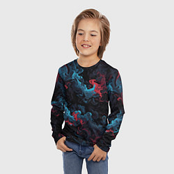 Лонгслив детский Цветные клубы дыма, цвет: 3D-принт — фото 2