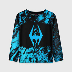 Лонгслив детский Skyrim краски лого, цвет: 3D-принт