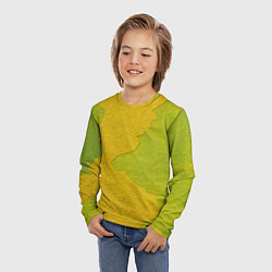 Лонгслив детский Желтое пятно на зеленой стене, цвет: 3D-принт — фото 2