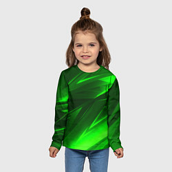 Лонгслив детский Кислотные стрипсы неон, цвет: 3D-принт — фото 2