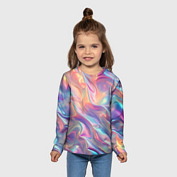 Лонгслив детский Перламутровый голографический градиент, цвет: 3D-принт — фото 2