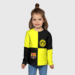 Лонгслив детский Barcelona x Borussia, цвет: 3D-принт — фото 2