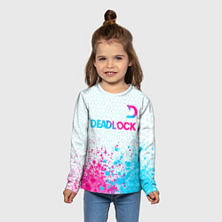 Лонгслив детский Deadlock neon gradient style посередине, цвет: 3D-принт — фото 2