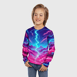 Лонгслив детский Фантастический неоновый пейзаж - нейроарт, цвет: 3D-принт — фото 2