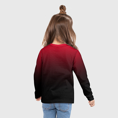 Детский лонгслив Градиент красно-чёрный текстурированный / 3D-принт – фото 6