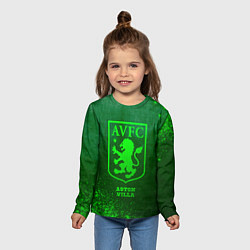 Лонгслив детский Aston Villa - green gradient, цвет: 3D-принт — фото 2