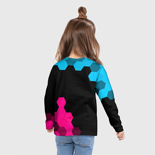 Детский лонгслив Deadlock - neon gradient вертикально / 3D-принт – фото 6