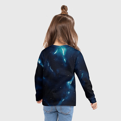 Детский лонгслив Deadlock logo синие молнии / 3D-принт – фото 6