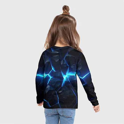 Детский лонгслив Deadlock logo синий лого / 3D-принт – фото 6