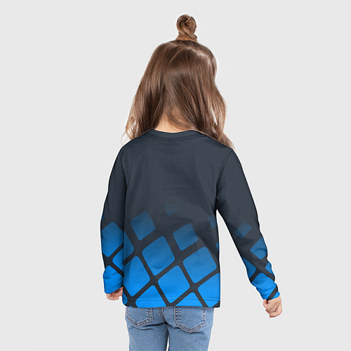 Детский лонгслив Deadlock синий логотип / 3D-принт – фото 6