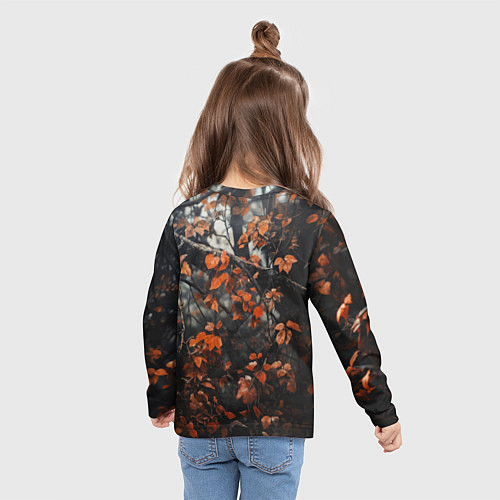 Детский лонгслив Лис в пасмурном лесу / 3D-принт – фото 6