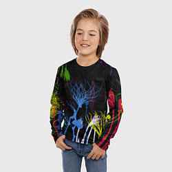 Лонгслив детский Неоновый сюреализм, цвет: 3D-принт — фото 2