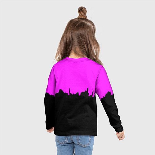 Детский лонгслив Tekken розовая геометрия / 3D-принт – фото 6