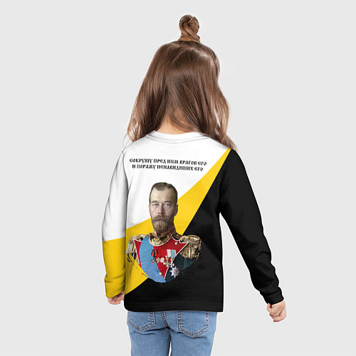 Детский лонгслив Сокрушу пред ним врагов его малая черная Ника Нико / 3D-принт – фото 6