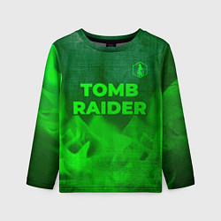 Лонгслив детский Tomb Raider - green gradient посередине, цвет: 3D-принт