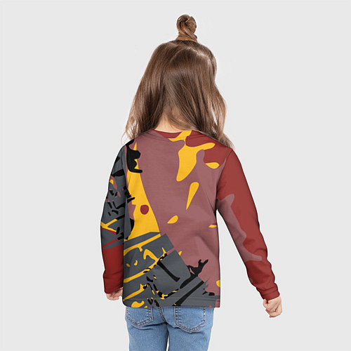 Детский лонгслив Красный викинг / 3D-принт – фото 6