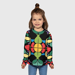 Лонгслив детский Калейдоскоп на темном фоне, цвет: 3D-принт — фото 2