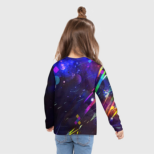 Детский лонгслив Космическая геометрия / 3D-принт – фото 6
