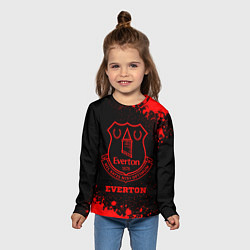 Лонгслив детский Everton - red gradient, цвет: 3D-принт — фото 2