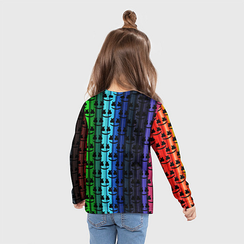Детский лонгслив Marshmello gradient / 3D-принт – фото 6