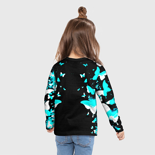 Детский лонгслив Bullet for my valentine бабочки / 3D-принт – фото 6