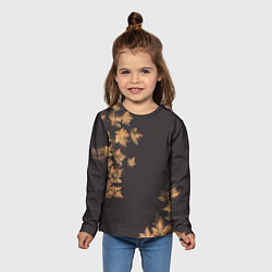 Лонгслив детский Осенние листья эффект, цвет: 3D-принт — фото 2