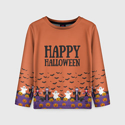 Лонгслив детский Happy Halloween pattern, цвет: 3D-принт