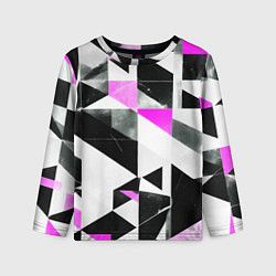 Лонгслив детский Black and pink abstraction on a white background, цвет: 3D-принт