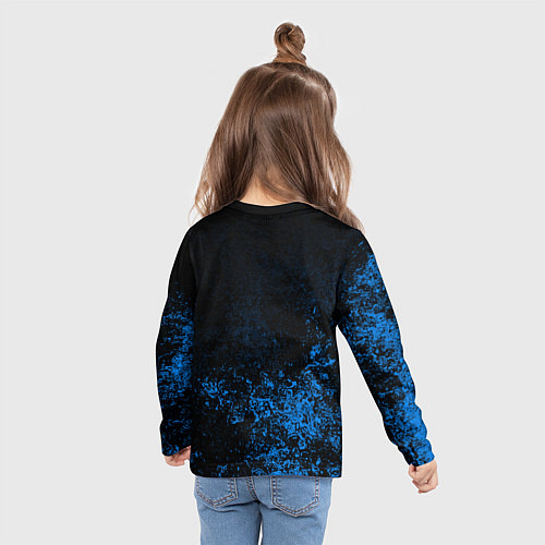 Детский лонгслив Horizon: Zero Dawn синие брызги красок / 3D-принт – фото 6