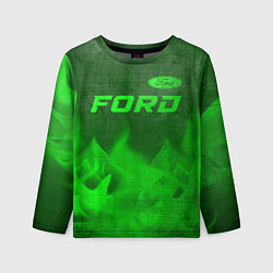 Лонгслив детский Ford - green gradient посередине, цвет: 3D-принт