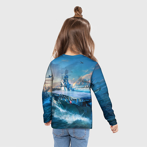 Детский лонгслив War Thunder ship / 3D-принт – фото 6