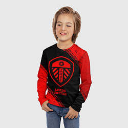 Лонгслив детский Leeds United - red gradient, цвет: 3D-принт — фото 2