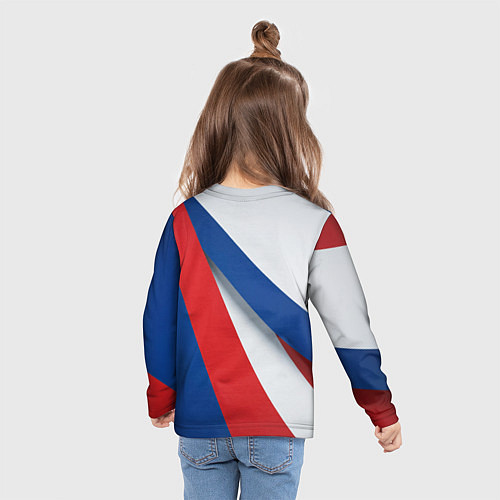 Детский лонгслив Цвета флага России и герб / 3D-принт – фото 6