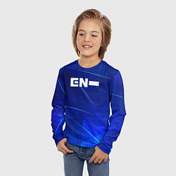 Лонгслив детский Enhypen blue poly, цвет: 3D-принт — фото 2