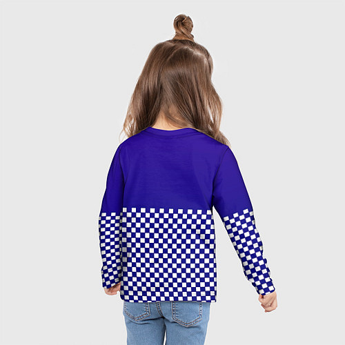 Детский лонгслив Cyberpunk 2077 клетка / 3D-принт – фото 6