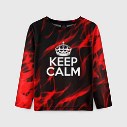 Лонгслив детский Keep calm flame red, цвет: 3D-принт