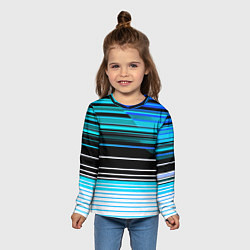 Лонгслив детский Разноцветные вертикальные линии, цвет: 3D-принт — фото 2