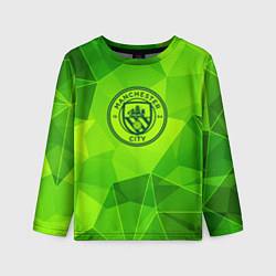 Лонгслив детский Manchester City green poly, цвет: 3D-принт