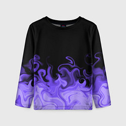 Лонгслив детский Абстрактный фиолетовый огонь, цвет: 3D-принт