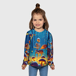 Лонгслив детский Квинтет скелетов в сказочном лесу, цвет: 3D-принт — фото 2
