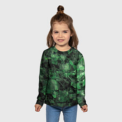 Лонгслив детский Высокотехнологичный камуфляж, цвет: 3D-принт — фото 2