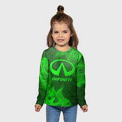 Лонгслив детский Infiniti - green gradient, цвет: 3D-принт — фото 2