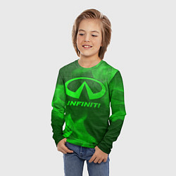 Лонгслив детский Infiniti - green gradient, цвет: 3D-принт — фото 2