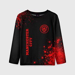 Детский лонгслив Manchester City - red gradient вертикально