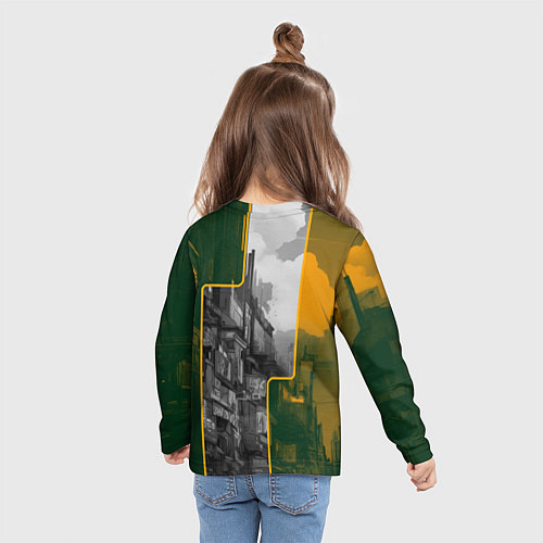 Детский лонгслив Футуристичный боевой андроид / 3D-принт – фото 6