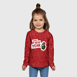 Лонгслив детский Амонг ас - Новый год, цвет: 3D-принт — фото 2
